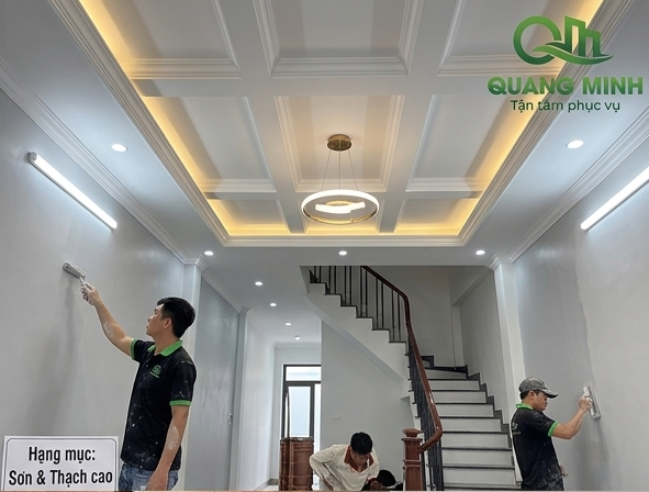 Sơn tường hoàn thiện nhà phố