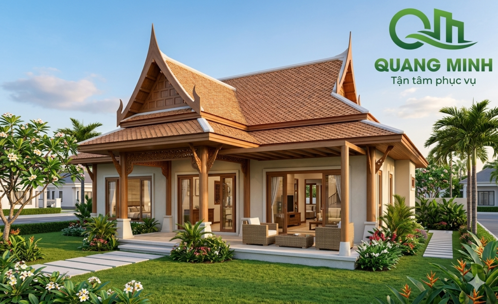 Mẫu nhà 1 tàng mái thái lạ mắt