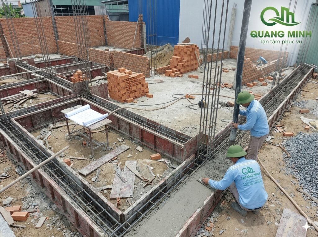 XD Quang Minh đang xây nhà tại Bình Dương