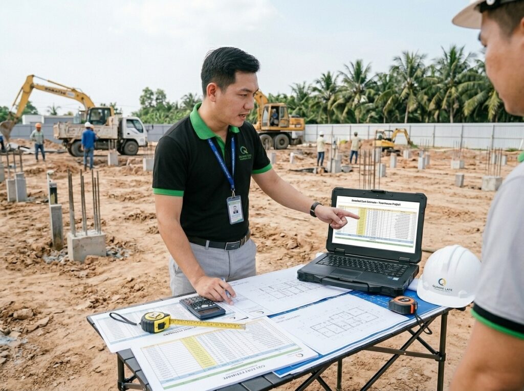 Kỹ sư XD Quang Minh tư vấn cho khách hàng