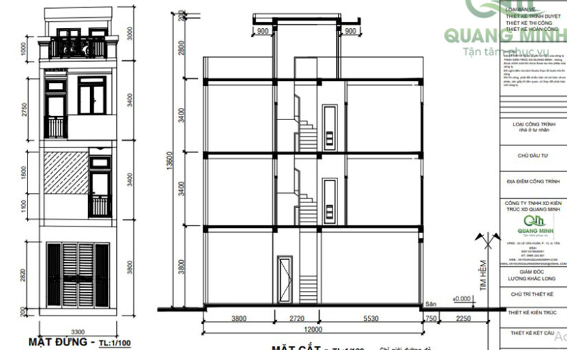 Bảng báo giá thiết kế nhà