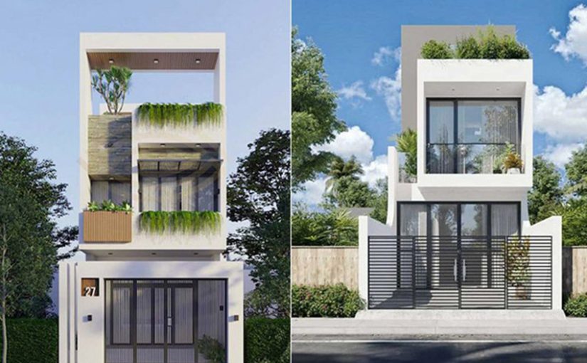 Thiết kế bố trí mặt bằng nhà 4 tầng diện tích 4m5 x 18m