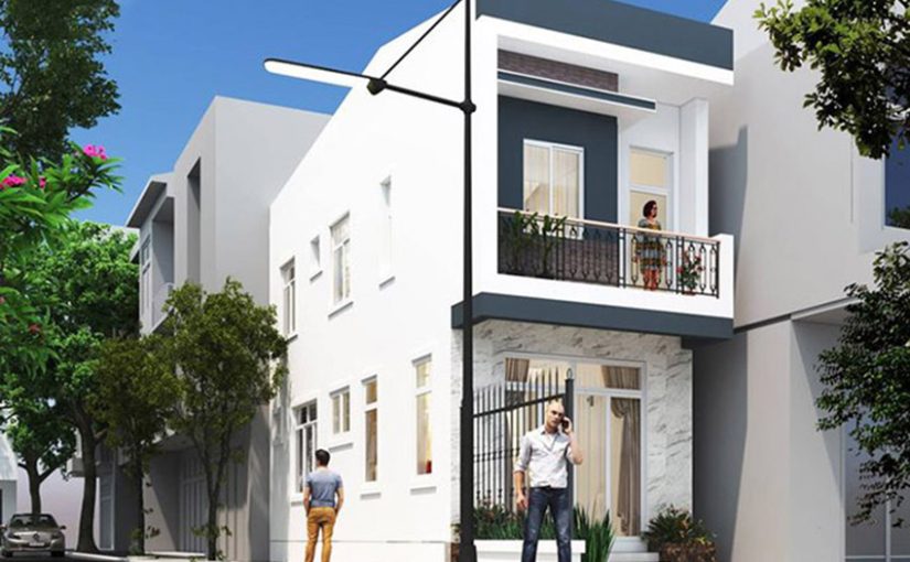 Mặt cắt nhà 4 tầng 4m5x18m