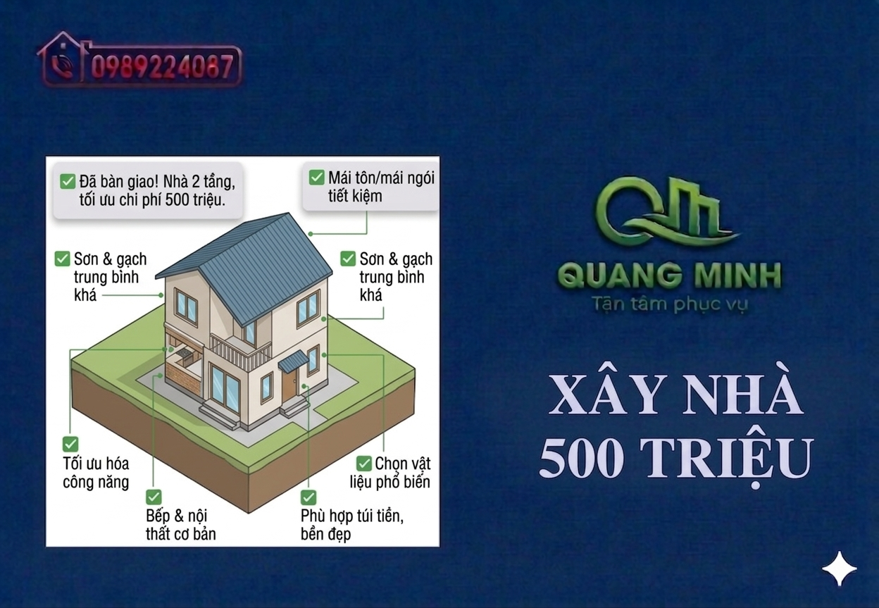Xây nhà 500 triệu có được không? Giải đáp chi tiết & cách tối ưu chi phí hiệu quả 