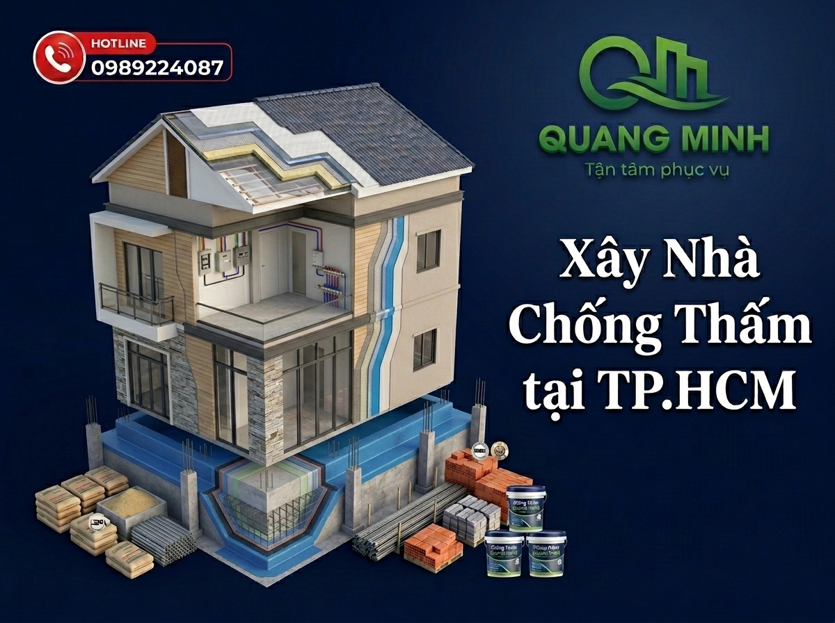 Xây Nhà Chống Thấm TPHCM – Giải Pháp Xây Dựng Bền Vững, Ngăn Ngừa Thấm Dột Ngay Từ Đầu 